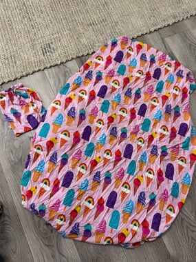 Little Sleepies Pink Ice Cream & Rainbow Standard Crib Sheet